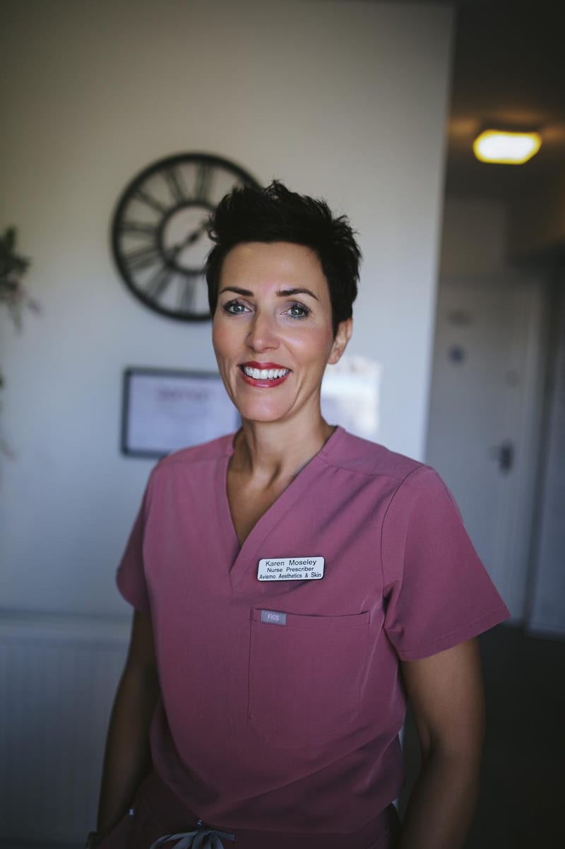 Karen Moseley, founder of Avismo Aesthetics and Skin and independent nurse prescriber