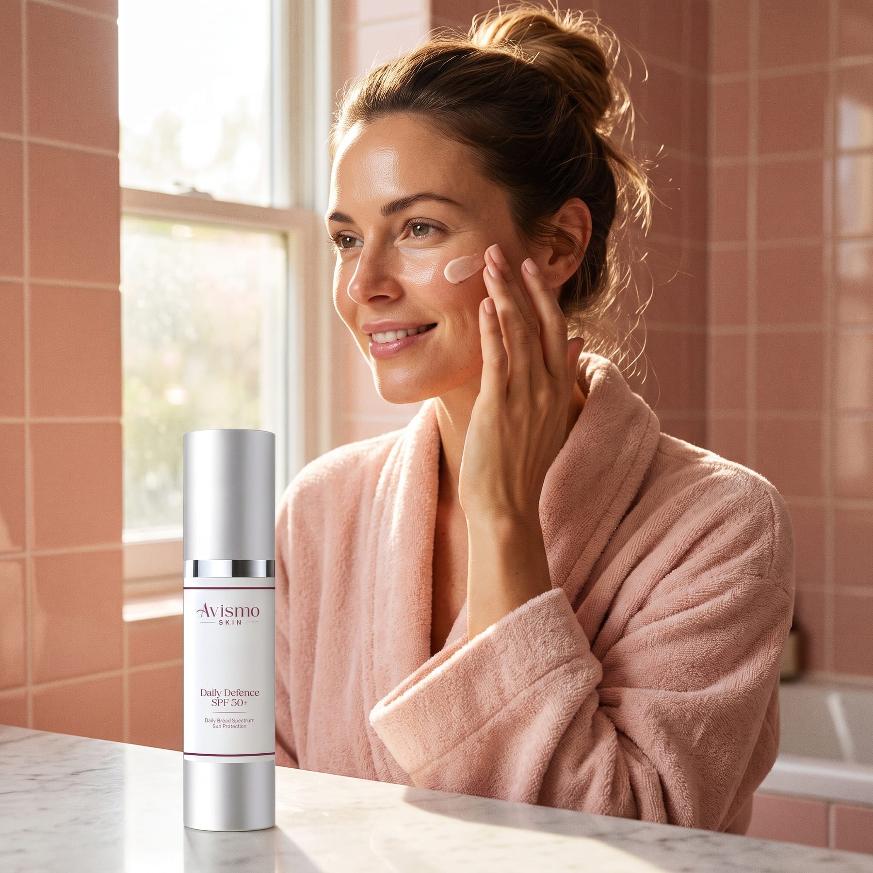 Daily Defence SPF50+ being applied