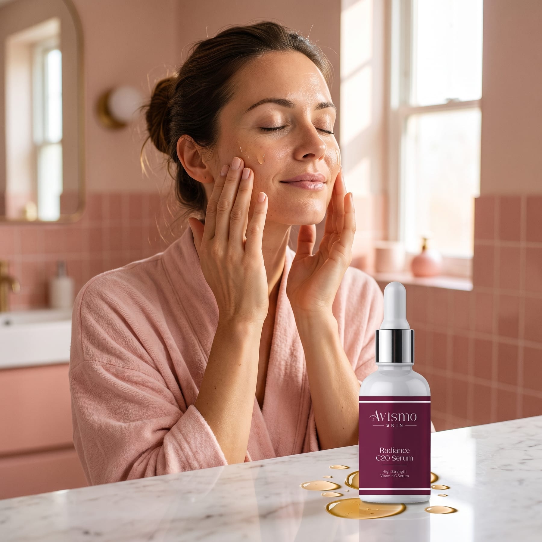 Radiance C20 Serum being applied
