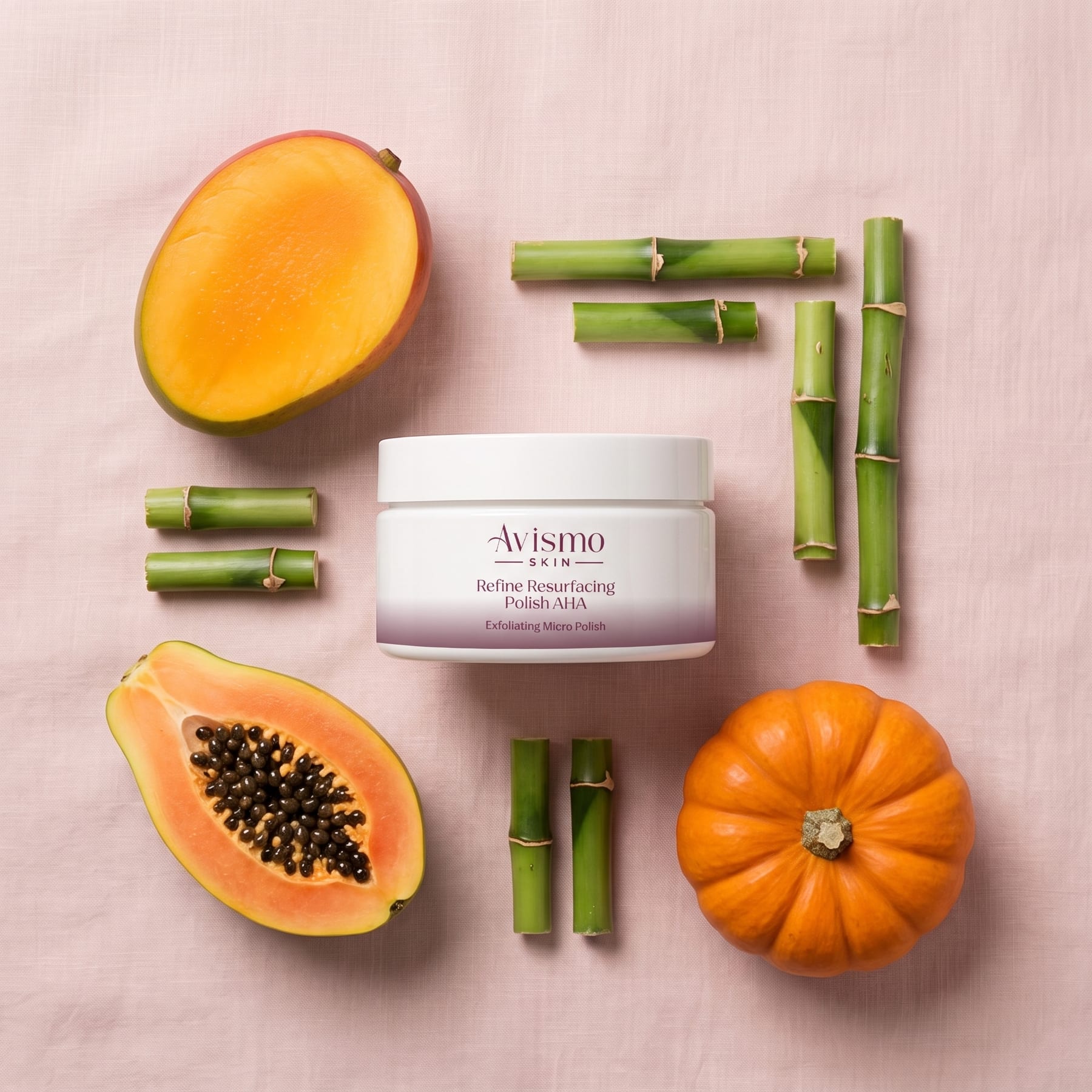 Refine Resurfacing Polish AHA with its key ingredients