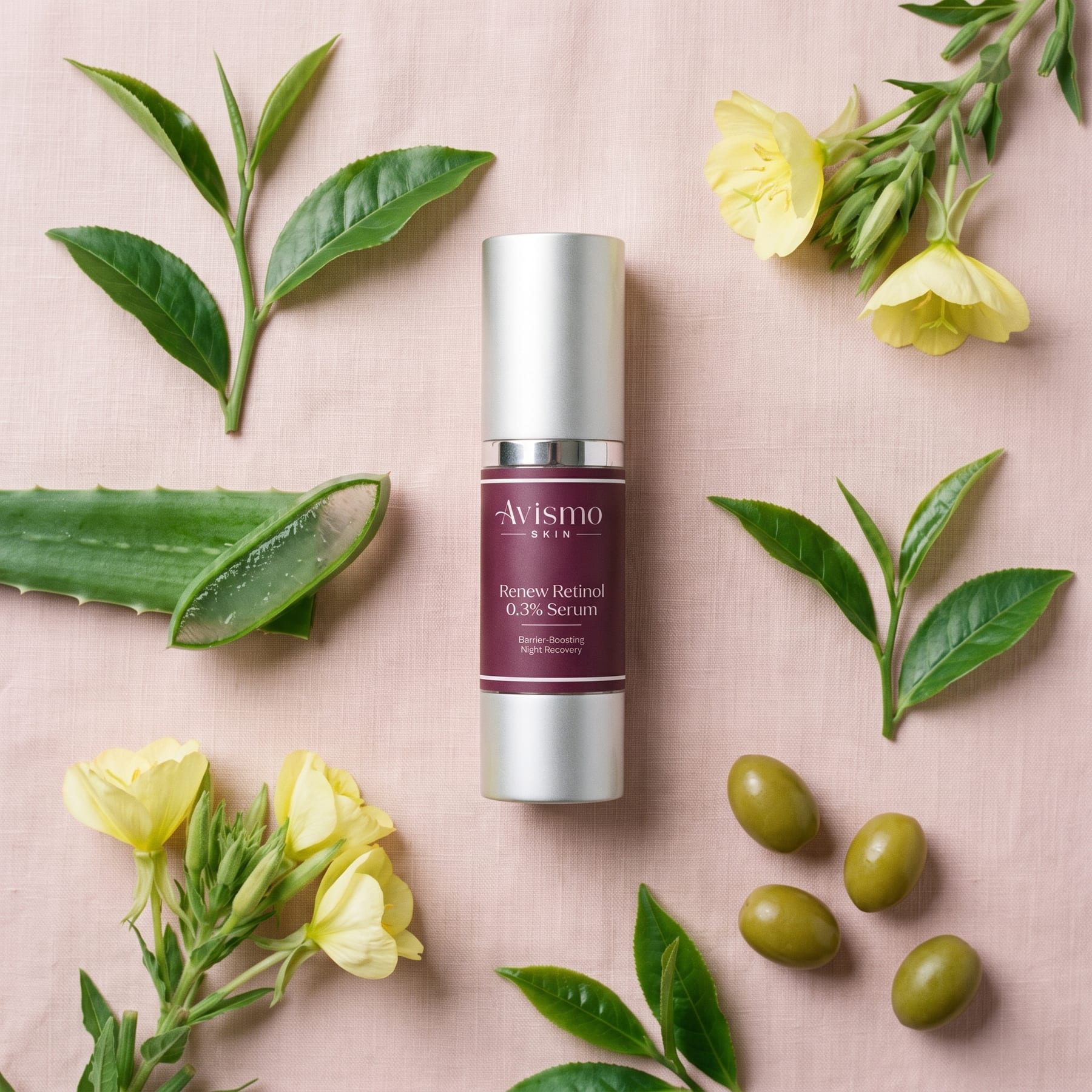 Renew Retinol Serum 0.3% with its key ingredients