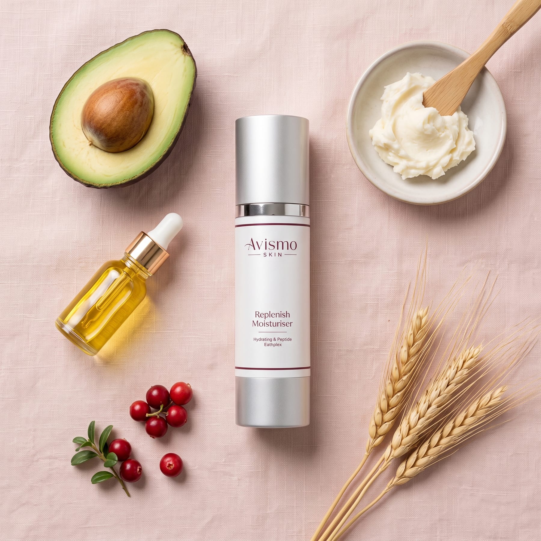 Replenish Moisturiser with its key ingredients